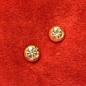 Stella & Dot goldtone and grey rhinestone studs
